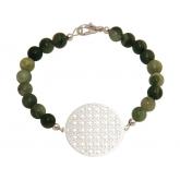 Armband mit Anhänger Flechtdesign 925 Silber und Jade grün Farbverlauf | Erweiterte Suche