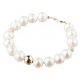 Armband mit weißen Zuchtperlen und Schmuckkügelchen 925 Silber | Silberschmuck