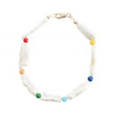 Armband 925 Silber/vergoldet mit Biwa-Zuchtperlen und Jade, Lapis Lazuli, Türkis | Edelsteine