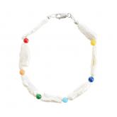 Armband 925 Silber mit Biwa-Zuchtperlen und Jade, Lapis Lazuli, Türkis | Edelsteine