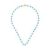 Collier 925 Silber/vergoldet mit Blue Saphiren | Edelsteine