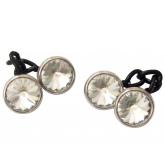 Herren-Manschettenknöpfe mit Swarovski Elements in weiß ca. 10 mm | Herrenschmuck