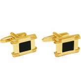Herren-Manschettenknöpfe Edelstahl/vergoldet mit Feueremaille ca. 17 mm x 17 mm | Herrenschmuck
