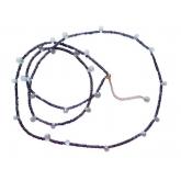 Halskette vergoldet mit Aquamarin-Tropfen und Iolith-Edelsteinen (Cordierit) ca. 135 cm | Vergoldet