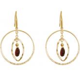 Ohrhaken Navette-Kreis-Optik 925 Silber/vergoldet mit Granat-Tropfen rot Ohrhaken Navette-Kreis-Optik 925 Silber/vergoldet mit Granat-Tropfen rot