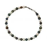 Armband mit Zuchtperlen Tahiti-Grau-Weiß  925 Silber - 19 cm | Perlen