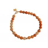Armband vergoldet mit Jade orange und Pyrit goldfarben | Vergoldet