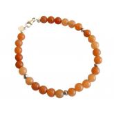 Armband 925 Silber mit Jade orange 6 mm | Silberschmuck