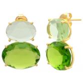 Ohrstecker 925 Silber/vergoldet mit Prasiolith und Peridot | Edelsteine