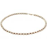 Collier mit weißen Zuchtperlen und Rubinen | Perlen