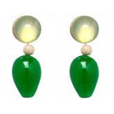 Ohrstecker 925 Silber mit Chalcedon meeresgrün und Jade grün | Edelsteine