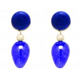 Ohrstecker 925 Silber/vergoldet mit Lapis Lazuli und Jade blau | Edelsteine