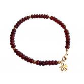 Armband vergoldet mit Granat rot und Pyriten goldfarben | Vergoldet