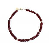 Armband  925 Silber mit Granat dunkelrot und Pyriten silberfarben | Silberschmuck