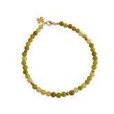 Armband vergoldet mit Jade moosgrün | Vergoldet