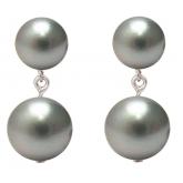 Ohrstecker mit grauen Zuchtperlen ca. 10 mm und Silber | Perlen