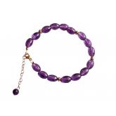 Armband vergoldet mit Amethyst-Ovalen violett | Edelsteine