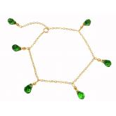 Armband vergoldet mit 6 Peridoten | Edelsteine