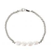 Armband 925 Silber mit 4 Zuchtperlen weiß | Silberschmuck