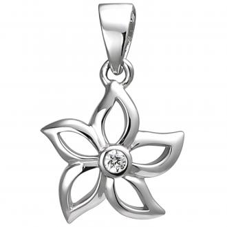 Anhänger "Blume" 925 Silber mit Zirkonia weiß