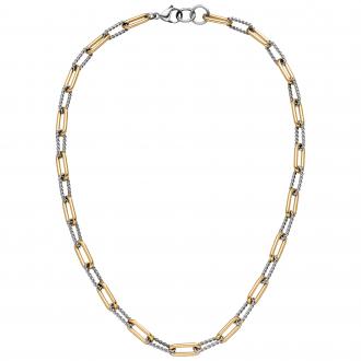 Bicolor Collier aus Edelstahl beschichtet 47 cm